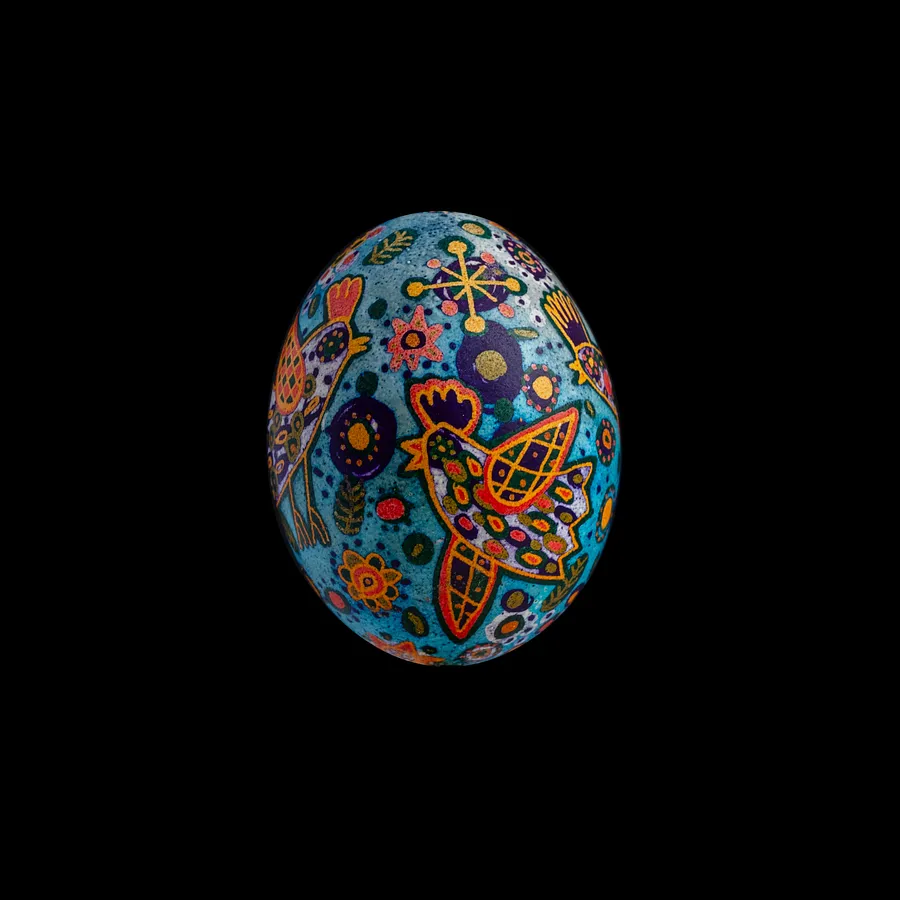 Image of з пташками 2024 by Синтез Традиції, made of віск, яйце, барвник, Писанки medium, from Львів, part of the зооморфні орнаменти series